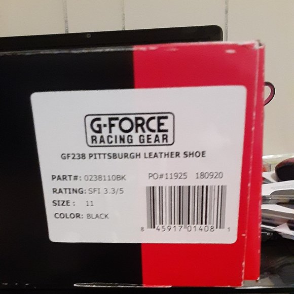 Size 11, G-Force Racing Gear, GF238 Pittsburgh Black Leather Racing Shoe main image 11